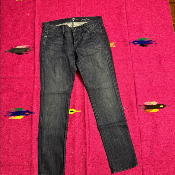 7 for all Mankind Women's Josefina Slim Mid-Rise Dark Wash - Picture 2 of 12